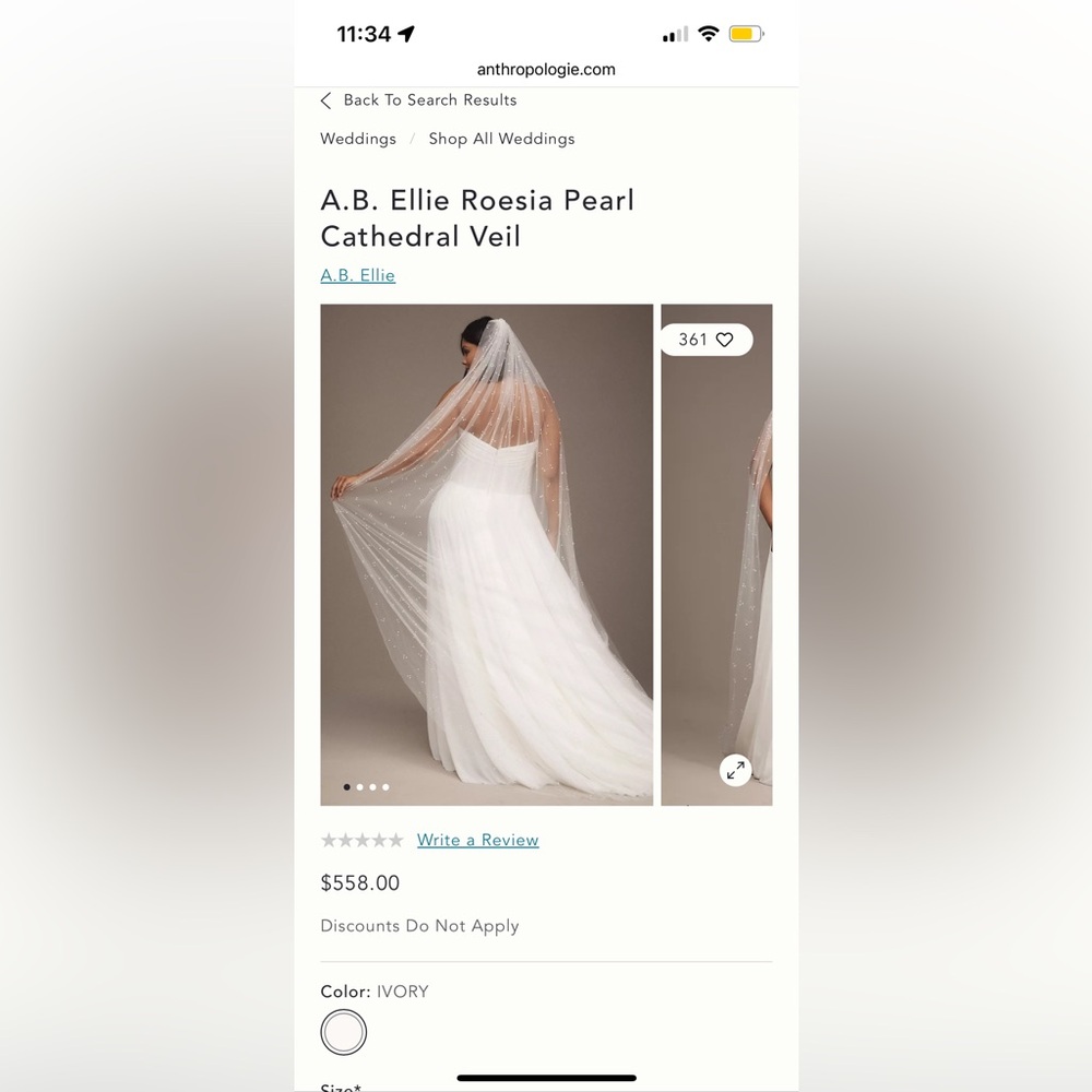 Pearl cathedral veil A. B. ELLIE ROESIA